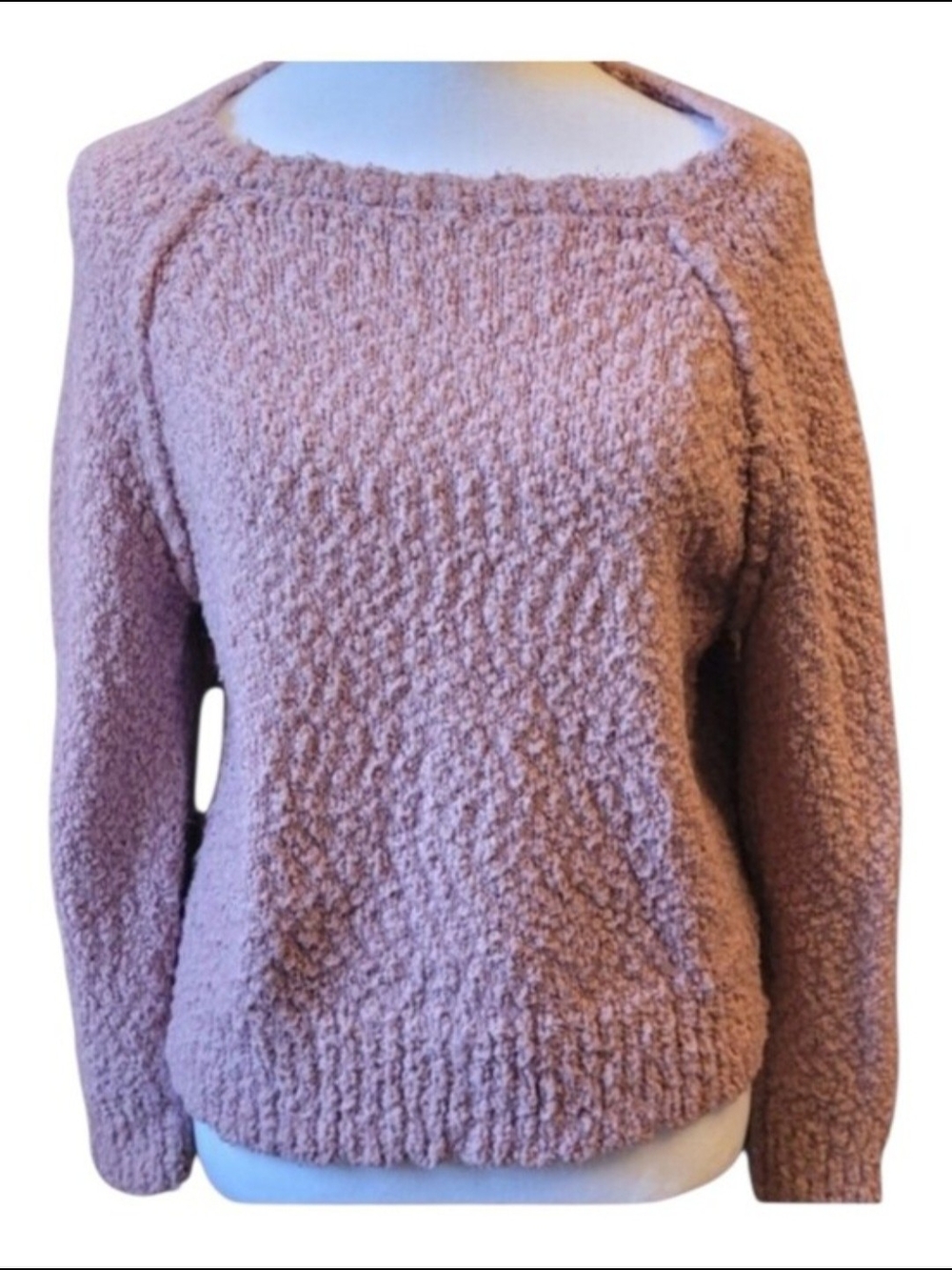Cozy Lavender Pink Women's Bouclé Sweater